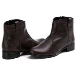 Bota Feminina de Couro Cano Curto Legitimo Café
