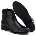 Bota Feminina de Couro Cano Curto Legitimo Preto