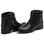 Bota Feminina de Couro Cano Curto Legitimo Preto