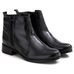 Bota Feminina Cano Curto de Couro Legitimo Preta
