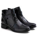 Bota Feminina de Couro Cano Curto Preta