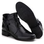 Bota Feminina de Couro Cano Curto Preta