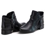 Bota Feminina de Couro Cano Curto Preta