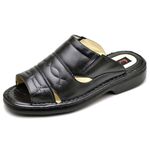 Sandália Masculina de Couro Legitimo Preto