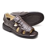 Sandália Masculina de Couro Legitimo Café