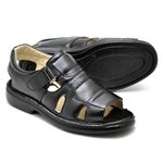 Sandália Masculina de Couro Legitimo Preto