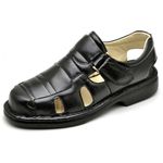Sandália Masculina de Couro Legitimo Preto
