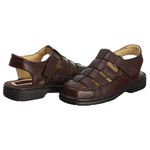 Sandália Masculina Anti Stress de Couro Legitimo Café