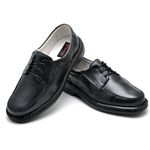 Sapato Social Confort de Couro Legitimo Preto 