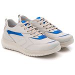 Tênis Casual Feminino de Couro Legitimo Gelo Marinho