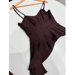 BLUSA PEPLUM ASSIMÉTRICA MARROM