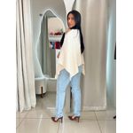 BLUSA CAPA EM TRICÔ MODAL OFF WHITE