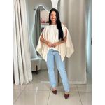 BLUSA CAPA EM TRICÔ MODAL OFF WHITE