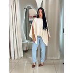 BLUSA CAPA EM TRICÔ MODAL OFF WHITE