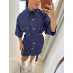 CONJUNTO MAX CAMISA COM SHORT E CINTO - AZUL