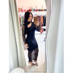 VESTIDO TULE COM RECORTE FRONTAL