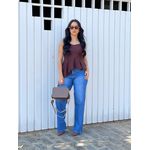 CALÇA WIDE LEG JEANS LAVAGEM MÉDIO 