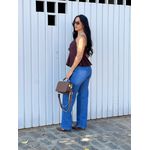 CALÇA WIDE LEG JEANS LAVAGEM MÉDIO 