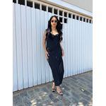 VESTIDO EM CREPE GOLA BOBA PRETO
