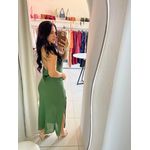 VESTIDO EM CREPE GOLA BOBA VERDE