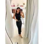 VESTIDO CANELADO DE ALGODÃO PRETO