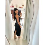 VESTIDO CANELADO DE ALGODÃO PRETO