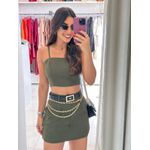 CONJUNTO DE CROPPED E SAIA VERDE