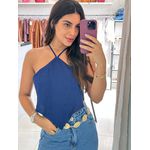 CROPPED EM TECIDO MARRANT AZUL