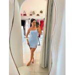 VESTIDO EM ALFAIATARIA COM SHORT INTERNO-AZUL