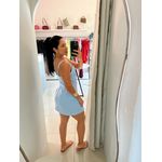 VESTIDO EM ALFAIATARIA COM SHORT INTERNO-AZUL