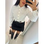 BLUSA CROPPED MANGA LONGA COM CINTO - OFF