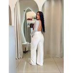 BODY CANELADO COSTAS ABERTAS- CINZA