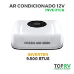 AR CONDICIONADO DE TETO PARA MOTORHOME 9.500 BTUS 12V - FRESH AIR 2800 TOP RV - 2 SAIDAS