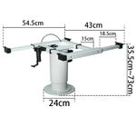 Base para Mesa de Metal com acionamento 12V Modelo JTS-2 Base PRATA REDONDA