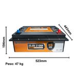 Bateria de fosfato de ferro e lítio LiFePO4 24V 210Ah - Marca ECO WORTHY