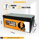 Bateria de fosfato de ferro e lítio LiFePO4 12V 280Ah - Marca ECO WORTHY