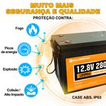 Bateria de fosfato de ferro e lítio LiFePO4 12V 280Ah - Marca ECO WORTHY