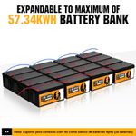 Bateria de fosfato de ferro e lítio LiFePO4 12V 280Ah - Marca ECO WORTHY