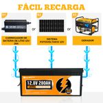 Bateria de fosfato de ferro e lítio LiFePO4 12V 280Ah - Marca ECO WORTHY