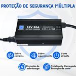 CARREGADOR PARA BATERIA DE LITIO 20A - 220V PARA 12V MARCA ECO WORTHY
