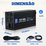 CARREGADOR PARA BATERIA DE LITIO 20A - 220V PARA 12V MARCA ECO WORTHY