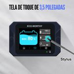 Display tela tocável de 3,5" 300A para monitoramento bateria 12V LiFePO4 c/ sensor Hall baterias AGM e lítio Eco Worthy