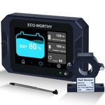 Display tela tocável de 3,5" 300A para monitoramento bateria 12V LiFePO4 c/ sensor Hall baterias AGM e lítio Eco Worthy