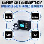 Display tela tocável de 3,5" 300A para monitoramento bateria 12V LiFePO4 c/ sensor Hall baterias AGM e lítio Eco Worthy