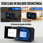 Display tela tocável de 3,5" 300A para monitoramento bateria 12V LiFePO4 c/ sensor Hall baterias AGM e lítio Eco Worthy