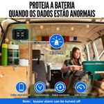 Display tela tocável de 3,5" 300A para monitoramento bateria 12V LiFePO4 c/ sensor Hall baterias AGM e lítio Eco Worthy