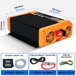 INVERSOR DE ENERGIA ONDA PURA 2000W OFF GRID DE 12V PARA 220V MARCA ECO WORTHY