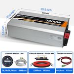 INVERSOR DE ENERGIA ONDA PURA 3000W OFF GRID DE 24V PARA 220V MARCA ECO WORTHY