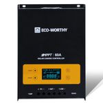 Controlador de carga solar Regulador 12V/24V Autoswitch 60A MPPT OLED Display Marca Eco Worthy