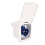 BOCAL RECEPTOR ENTRADA DE ENERGIA PARA TRAILER MODELO 16A COR AZUL E BRANCO
